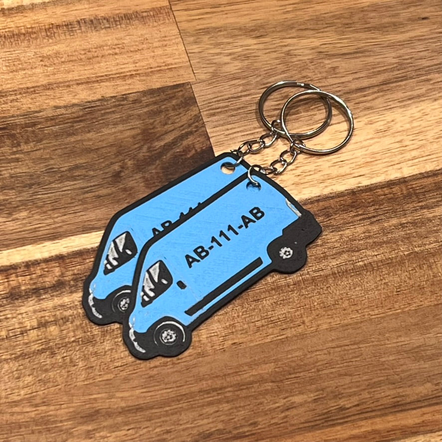 Paire de porte-clés van personnalisable Fiat Ducato/Peugeot Boxer/Citroen Jumper - 3DVanMaker